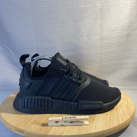 Adidas NMD R1 Triple Black Training Running Shoes Boost Womens Size 5 A0601 - Picture 1 of 8